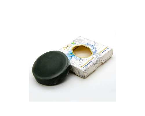 Янтарное мыло-скраб с люфой и голубой глиной в подарочной коробке