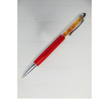 Ручка-стилус с янтарем (красная)